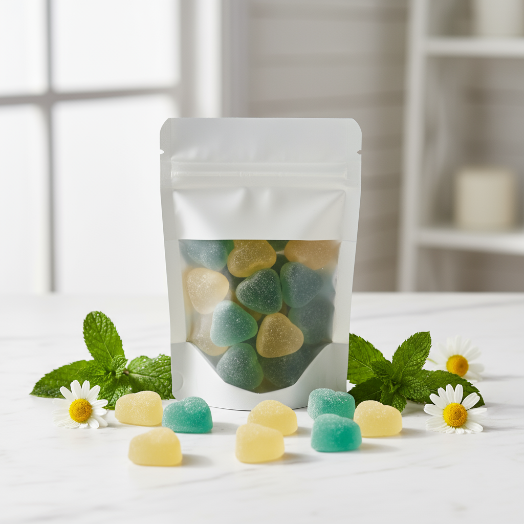 Mint Condition with Heart-Shaped Gummies Inside and Out